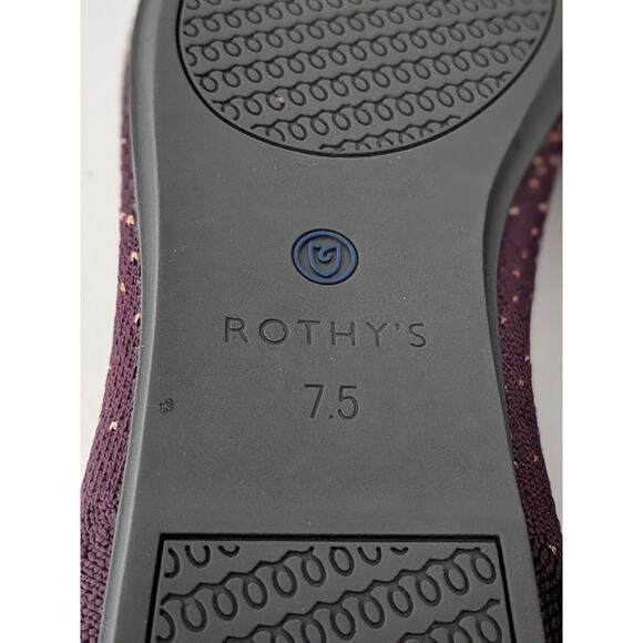 Rothy’s The Flat Eggplant Metallic Limited Edition Womens Size 7.5 Flats Retired - Picture 12 of 12